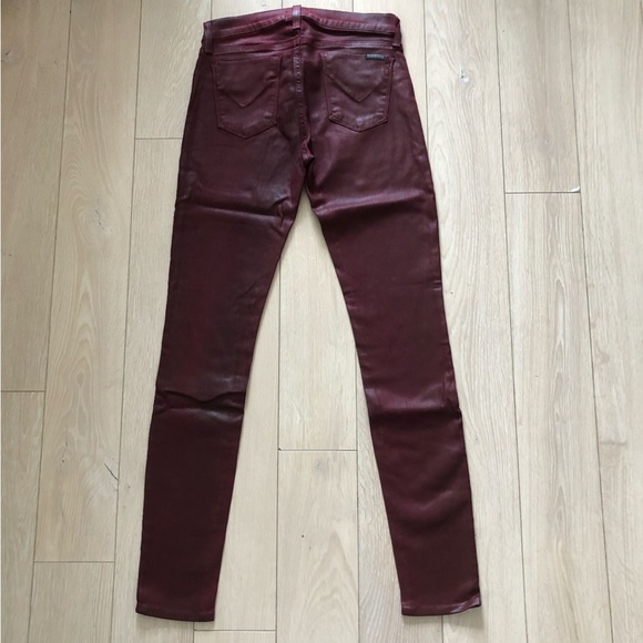 Hudson Nico Super Skinny Jeans in Burgundy Made in USA Size 28 - Picture 4 of 13
